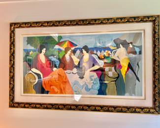 Beautifully Framed and Matted "Ladies Lunch" by Israeli Artist Itzchak Tarkay