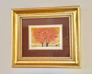 Beautifully Framed and Matted Morihiro Sato Woodblock Print