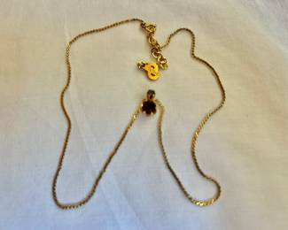 Christian Dior Amethyst Peridot Color Goldtone Necklace 