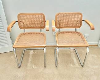 Set of 4 Marcel Breuer Style Italian Mid Century Modern Cesca Armchairs