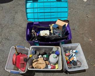 KSG054- Mystery Lot Of Automotive Parts And Cleaners