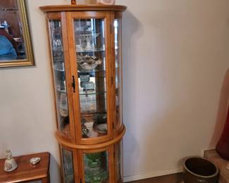 Curio Cabinet, Amber Handkerchief Vase