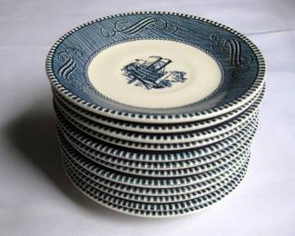 12 Currier & Ives dessert plates "The Old Grist Mill"