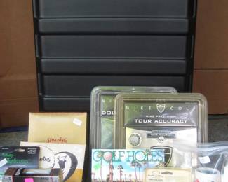 New SKB Golf travel case &  boxes of new Gulf balls.                                                                          