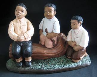 Alex Haley Remembers Collection Figurine “Boys around log” 1993
