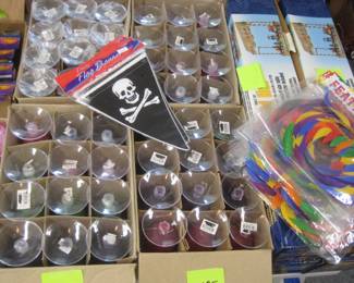 Boxes of new party plastic goblets.