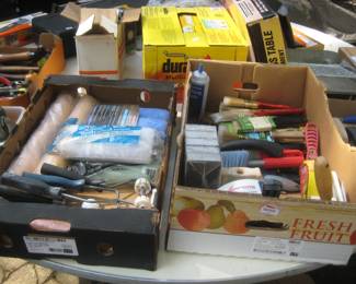 Assortment of new painting tools.