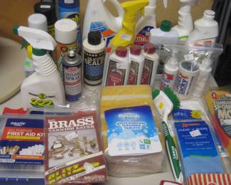 Household cleaning supplies.