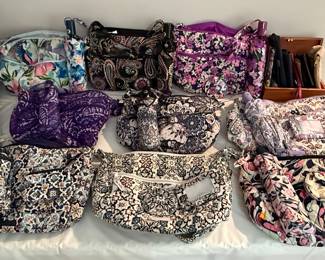 Vintage Vera Bradley purses, mirrors, umbrellas, and wallets