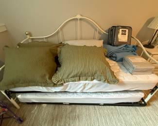 Vintage white cast iron trundle bedframe
