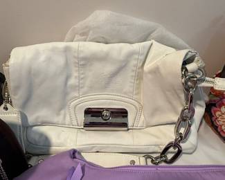 Vintage white leather Coach purse 