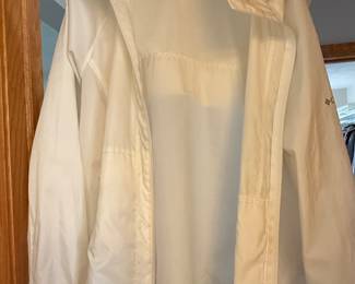 Columbia white wind breaker jacket size XL