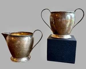 Vintage Sterling Silver Creamer and Sugar Bowl Set