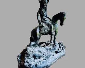 High Quality Bonded Bronze R. J. Moore Reproduction - Native American on Horseback
