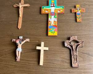  Lot of Varied Vintage and Artistic Crosses - Assorted Styles and Sizes - Religious Christian Collectibles
