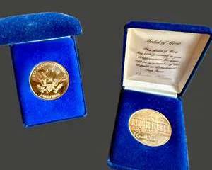 Republican Presidential Task Force Medal of Merit with Blue Velvet Case - Set of Two