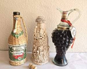 Lot of Three Vintage Liquor Bottles in Collectable Casings