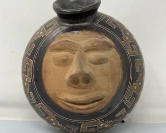  Handcrafted Guaitil Guanacaste Pottery with Face Design and Intricate Patterns