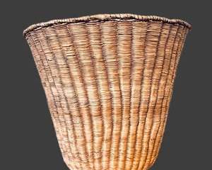 Large Vintage Native American Burden Basket – Western Apache or Pima Coil Weaving – Southwest Tribal Basketry