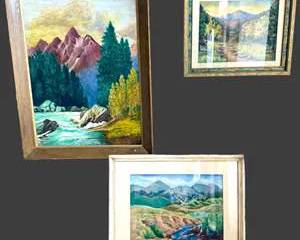 Collection of Original Art Landscape Paintings in Frames