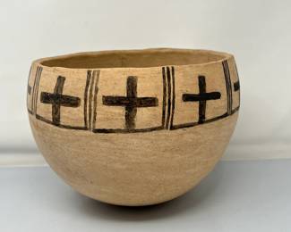 Native American Papago/Tohono O'odham Pottery- Dough Bowl