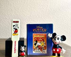 Mickey Mouse Collectible Figures and Disney Poster Book