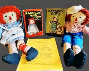 Vintage Raggedy Ann & Andy Lot – Dolls, Early Edition Books (1920s–1940s), Collector’s Guide