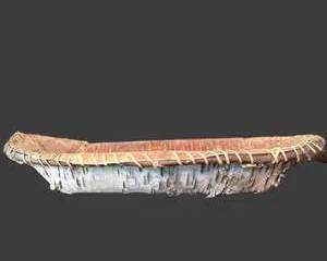  Vintage Native American Birch Bark Tray – Oval Spruce Root Laced Great Lakes Style