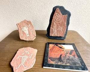  Petroglyph Rock Art Replicas & Book – Southwest Native Style Stone Carvings Set