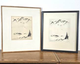  Two Framed Art Prints from the Same Limited Edition of 50, In this Mountain Scene Signed by Unknown Artist