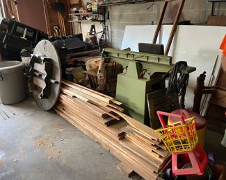 oak table top with legs, Chicago Electric joiner/edger, hardwood