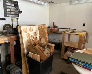 Woodworking scrap wood, rolling cart