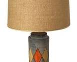 Mid Century Ceramic Pottery Table Lamp in Harlequin Pattern.