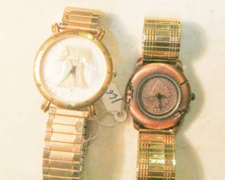 165 166 BRITTIANA COIN WATCHES
