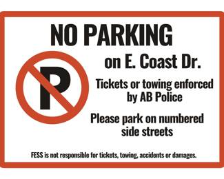 FESS No parking on E Coast Dr