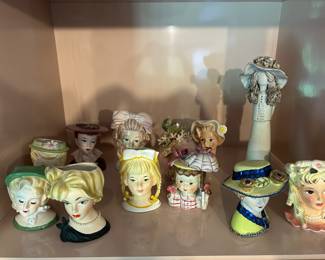 Vintage Lady Face Vases