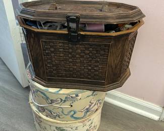 Sewing kit and hat boxes