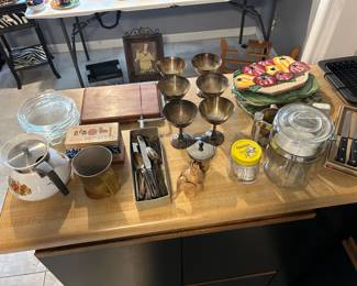 Glass percolator, metal drinkware, hot plates, and so much more!