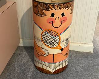Vintage 1972 People Product Tennis Player Waste Basket