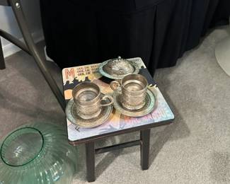 Moulin Rouge stool and Small tea set