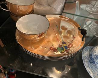 1950's Antique Art Deco Hand Painted Noritake Lusterware