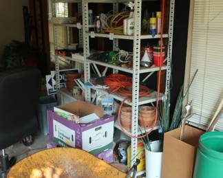 shelves and miscellaneous in garage