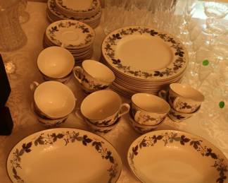 view of Royal   Doulton  china   Burgandy Pattern