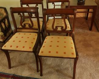 4 matching chairs with harp design ( one is as is)
