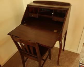 view of desk while it is open