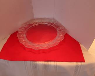 Lalique crystal  France  Honfleur   frosted  leaves   plate/bowl.  There  are  two.
