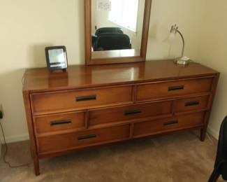 $500.00 Drexel mid century double dresser with mirror All of set is 500.00