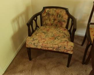 chair with floral fabric