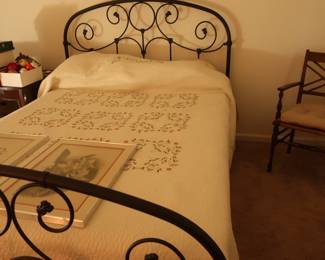 $125.00 queen bed with metal headboard- footboard
