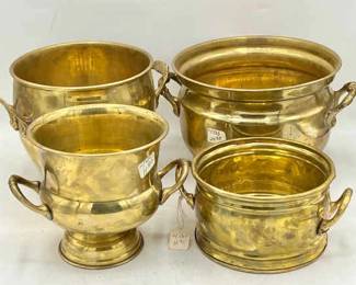 (4) Delaney House Brass Jars
